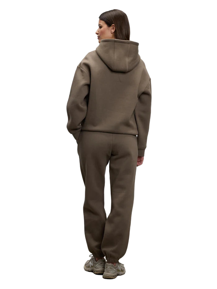 Atelier Club Plain Hoodie & Joggers Tracksuit Set Brown